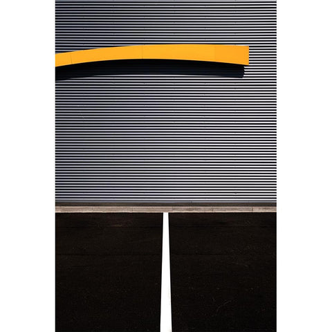 Yellow Line White Modern Wood Framed Art Print by Endermann, Rolf