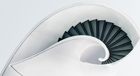 The Wave White Modern Wood Framed Art Print with Double Matting by Ohlendorf, Anette