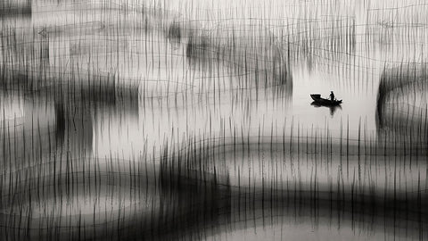 Livelihood Circles ... Black Ornate Wood Framed Art Print with Double Matting by Abdulazim, Ahmed