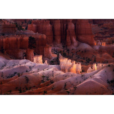 Canyon Light Black Modern Wood Framed Art Print with Double Matting by Ning, Aidong