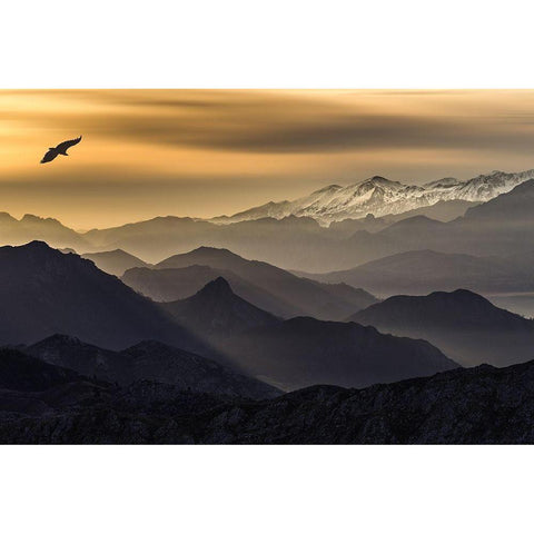 Layers Gold Ornate Wood Framed Art Print with Double Matting by I. Cuadrado, Juan