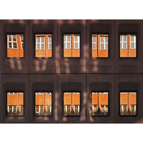 Golden Reflections White Modern Wood Framed Art Print by Hawerkamp, Hans-Wolfgang