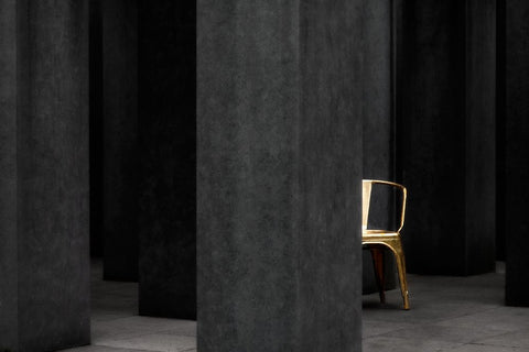 Silence Is Golden Black Ornate Wood Framed Art Print with Double Matting by Apers, Marc