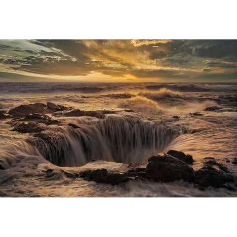 Thors Well Gold Ornate Wood Framed Art Print with Double Matting by Langager, Ron