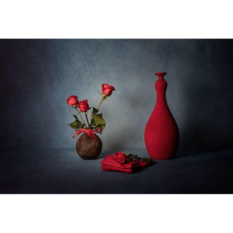 Red White Modern Wood Framed Art Print by Xu, Leah