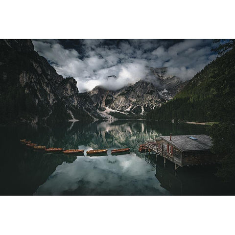 Paradise On Earth Black Modern Wood Framed Art Print with Double Matting by Tagliarino, Marco