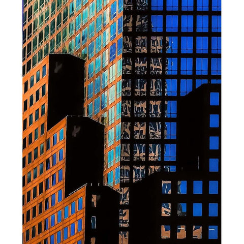 New York, New York! Black Modern Wood Framed Art Print with Double Matting by Orbach, Arnon