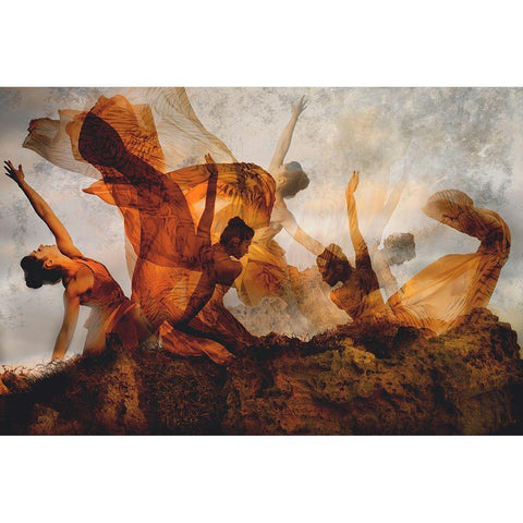 The Nymph Dance Black Modern Wood Framed Art Print with Double Matting by Pansky, Rachel