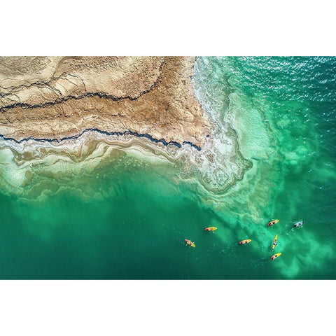 Dead Sea Exploration White Modern Wood Framed Art Print by Meirovich, Ido