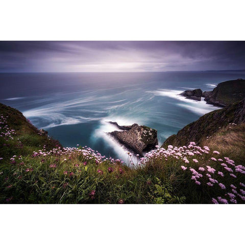 On The Edge Of The Cliff Gold Ornate Wood Framed Art Print with Double Matting by Ruiz Dueso, Jorge