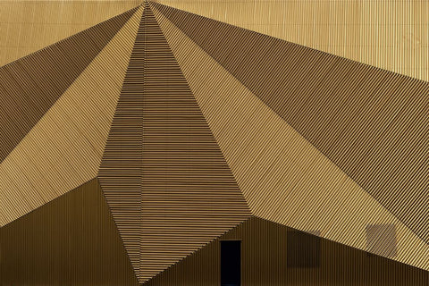 Wall Detail With Door White Modern Wood Framed Art Print with Double Matting by Luycx, Theo