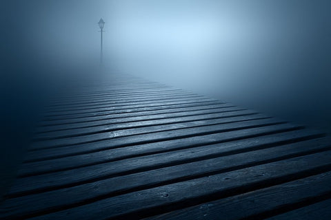 Blue Dream Black Ornate Wood Framed Art Print with Double Matting by Rebustini, Luca