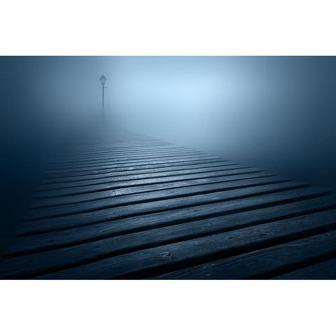 Blue Dream Black Modern Wood Framed Art Print by Rebustini, Luca