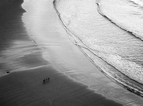 Foursome On The Beach Black Ornate Wood Framed Art Print with Double Matting by Urrutia, Adolfo