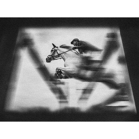 Jump White Modern Wood Framed Art Print by Bunjamin, Antonyus