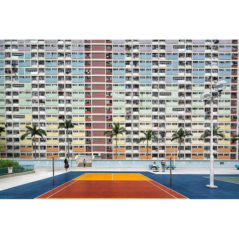 Choi Hung Estate Gold Ornate Wood Framed Art Print with Double Matting by Abdualhameid, Fahad