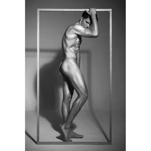 Male15 White Modern Wood Framed Art Print by QYun