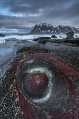 Ojo Black Ornate Wood Framed Art Print with Double Matting by Gonzalez, Carlos