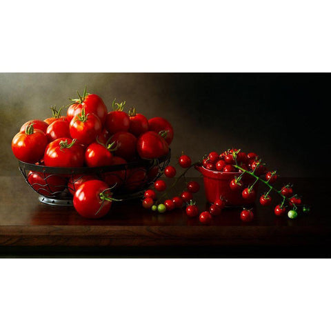 Too Many Tomatoes Gold Ornate Wood Framed Art Print with Double Matting by Hewson, Darlene