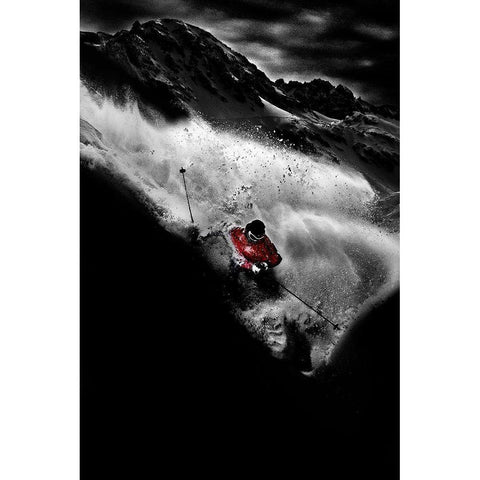 Dark Freeride Black Modern Wood Framed Art Print by Shu, Tristan