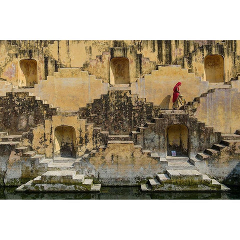 Panna Meena Ka Kund White Modern Wood Framed Art Print by Masrie, Muslianshah