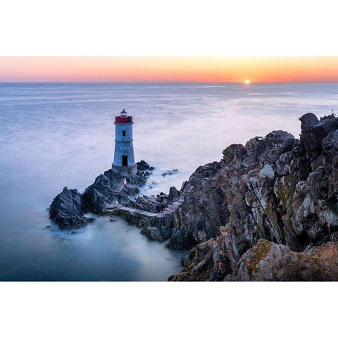 Two Lights Black Modern Wood Framed Art Print by Guc, Mariusz