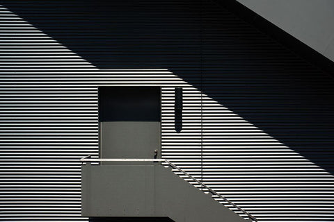 Screens White Modern Wood Framed Art Print with Double Matting by Marcel, Streiff