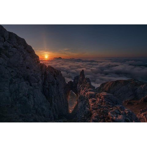 Arco En Picos Black Modern Wood Framed Art Print with Double Matting by Gonzalez, Carlos