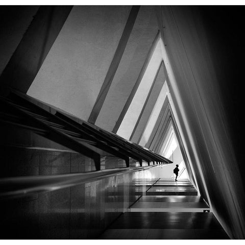 Cycling Tour Black Modern Wood Framed Art Print with Double Matting by Apers, Marc