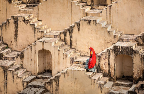 The Tale Of A Well Black Ornate Wood Framed Art Print with Double Matting by Yu Wu, Irene