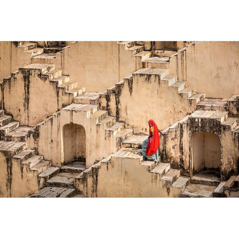 The Tale Of A Well White Modern Wood Framed Art Print by Yu Wu, Irene