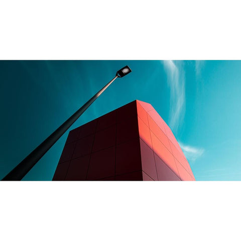 ... Red Black Modern Wood Framed Art Print with Double Matting by Vollrath, Jorg