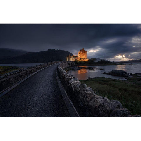 Eilean Donan Castle White Modern Wood Framed Art Print by Alvarez Osorio, Cesar