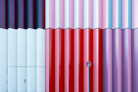 Colorful White Modern Wood Framed Art Print with Double Matting by iso66