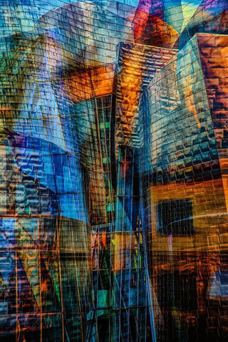 Incastri White Modern Wood Framed Art Print with Double Matting by Della Latta, Massimo