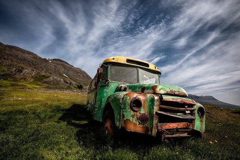 Old Green Black Ornate Wood Framed Art Print with Double Matting by H. Ingibergsson, Torsteinn