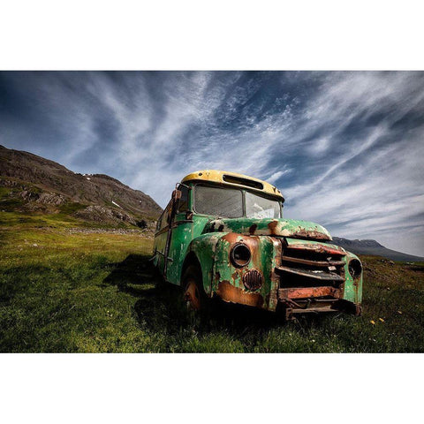 Old Green White Modern Wood Framed Art Print by H. Ingibergsson, Torsteinn