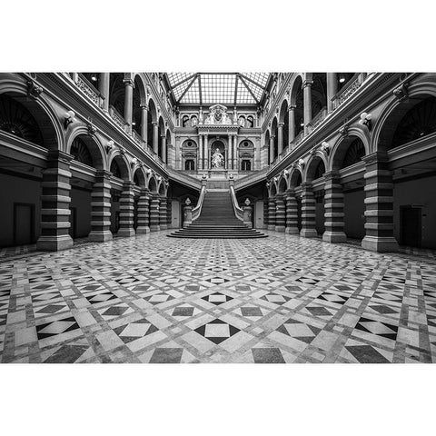 Justice Palace White Modern Wood Framed Art Print by Lacina, Renata