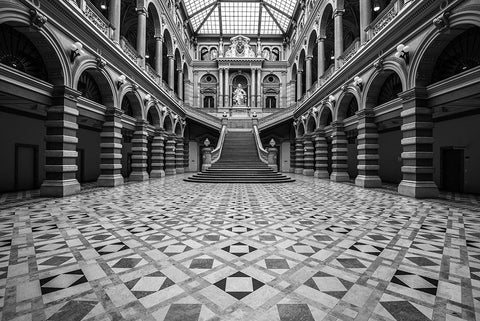 Justice Palace White Modern Wood Framed Art Print with Double Matting by Lacina, Renata