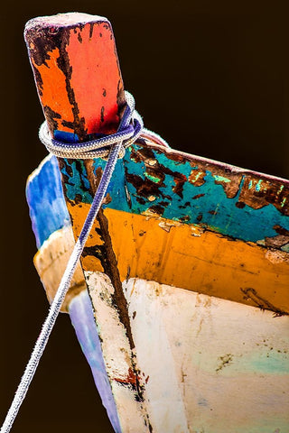 Boat - Xlix White Modern Wood Framed Art Print with Double Matting by Wood, Carlos