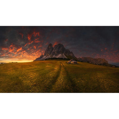 Untitled Black Modern Wood Framed Art Print with Double Matting by Rojek, Tomasz