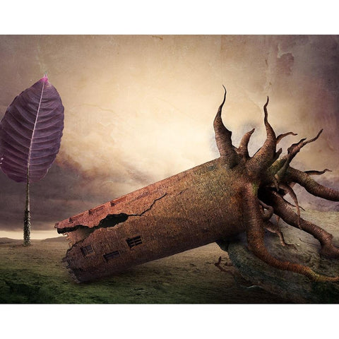 Destruction Is A Tragedy! White Modern Wood Framed Art Print by XibiaoHuang