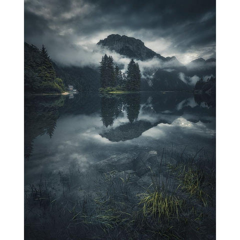 Bliss Black Modern Wood Framed Art Print with Double Matting by De Franzoni, Thomas