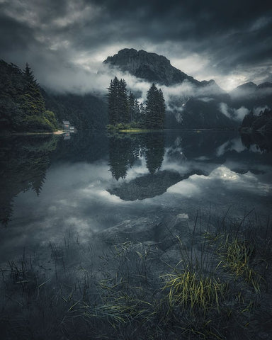 Bliss Black Ornate Wood Framed Art Print with Double Matting by De Franzoni, Thomas