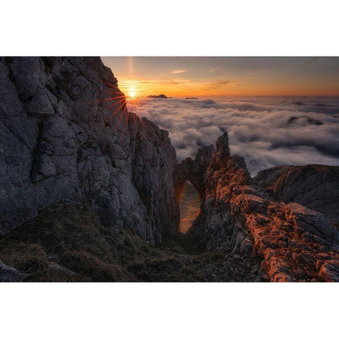 Picos De Europa Black Modern Wood Framed Art Print by Alvarez Osorio, Cesar