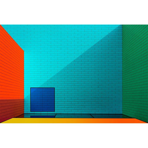 Rainbow Colors Black Modern Wood Framed Art Print with Double Matting by Schuster, Inge