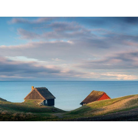 Cabins White Modern Wood Framed Art Print by Christensen, Andreas