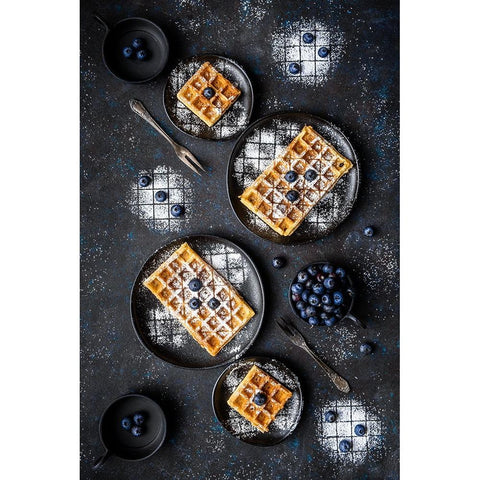Sourdough Waffles Black Modern Wood Framed Art Print by VLAICU, Denisa