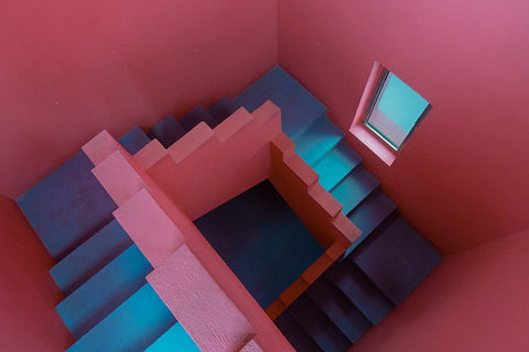 Monument Valley White Modern Wood Framed Art Print with Double Matting by Daley, Jonas