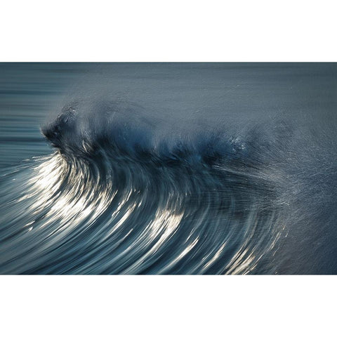 Wind Wave Black Modern Wood Framed Art Print with Double Matting by Yamashita, Takafumi
